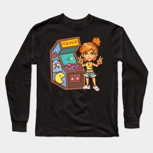 Retro Girl Arcade Long Sleeve T-Shirt